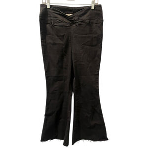We The Free People Venice Super Flare Pull On Black Denim Jeans Size 32 Boho